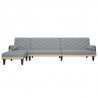 Sofa rozkładana L, jasnoszara, 260x140x70 cm, tkanina