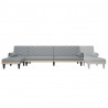 Sofa rozkładana L, jasnoszara, 260x140x70 cm, tkanina