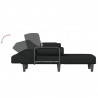 Sofa rozkładana w kształcie L, czarna, 260x140x70 cm, tkanina