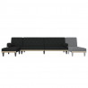 Sofa rozkładana w kształcie L, czarna, 260x140x70 cm, tkanina
