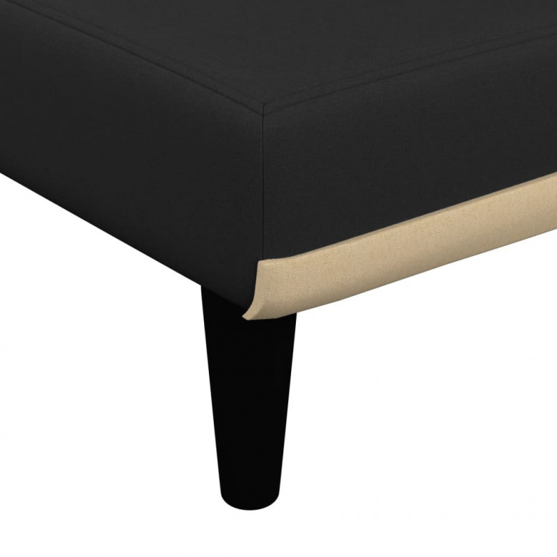 Sofa rozkładana w kształcie L, czarna, 260x140x70 cm, tkanina