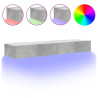 Szafki telewizyjne z LED, 2 szt., szarość betonu, 60x35x15,5 cm