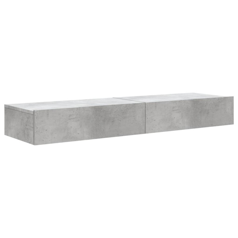 Szafki telewizyjne z LED, 2 szt., szarość betonu, 60x35x15,5 cm