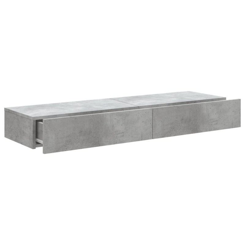 Szafki telewizyjne z LED, 2 szt., szarość betonu, 60x35x15,5 cm