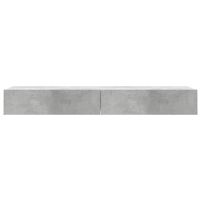 Szafki telewizyjne z LED, 2 szt., szarość betonu, 60x35x15,5 cm