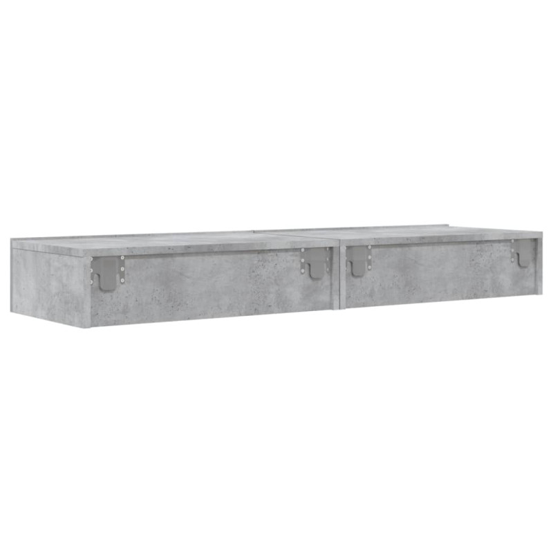 Szafki telewizyjne z LED, 2 szt., szarość betonu, 60x35x15,5 cm