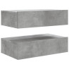 Szafki telewizyjne z LED, 2 szt., szarość betonu, 60x35x15,5 cm