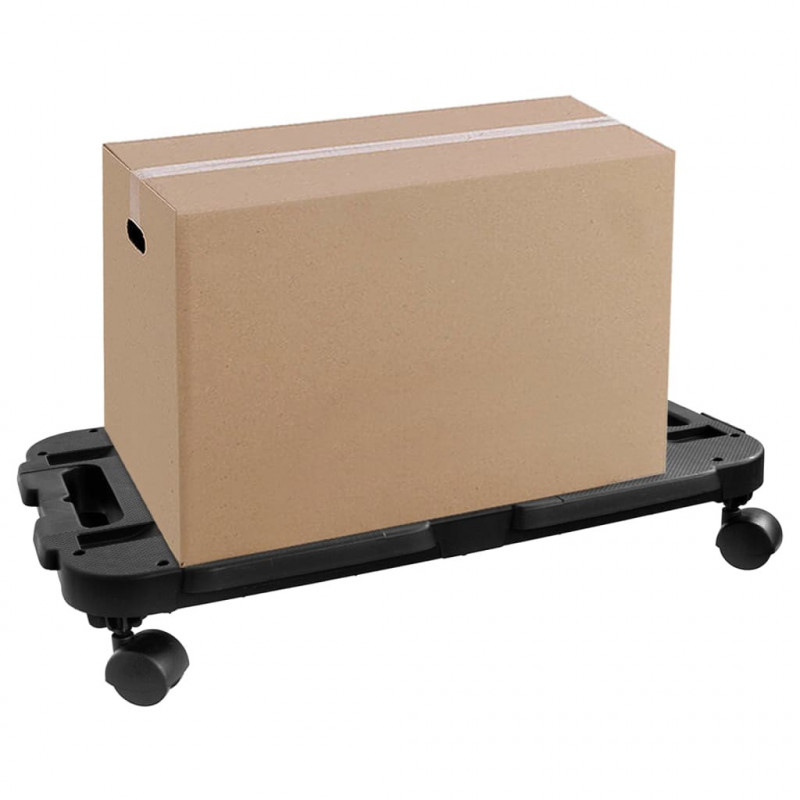 Wózki transportowe, 3 szt., czarne, polipropylen, 200 kg