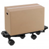 Wózki transportowe na 4 kółkach, 6 szt., czarne, PP, 170 kg