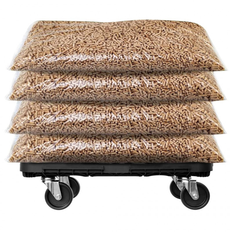 Wózki transportowe, 3 szt., czarne, polipropylen, 300 kg