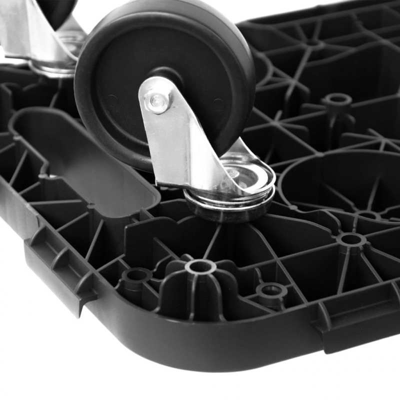 Wózki transportowe, 3 szt., czarne, polipropylen, 300 kg