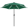 Parasol ogrodowy z LED i aluminiowym słupkiem, 300 cm, zielony