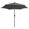 Parasol ogrodowy z LED i aluminiowym słupkiem, 300 cm, antracyt