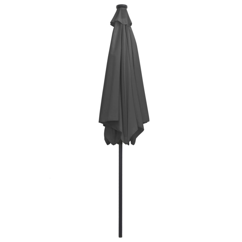 Parasol ogrodowy z LED i aluminiowym słupkiem, 300 cm, antracyt