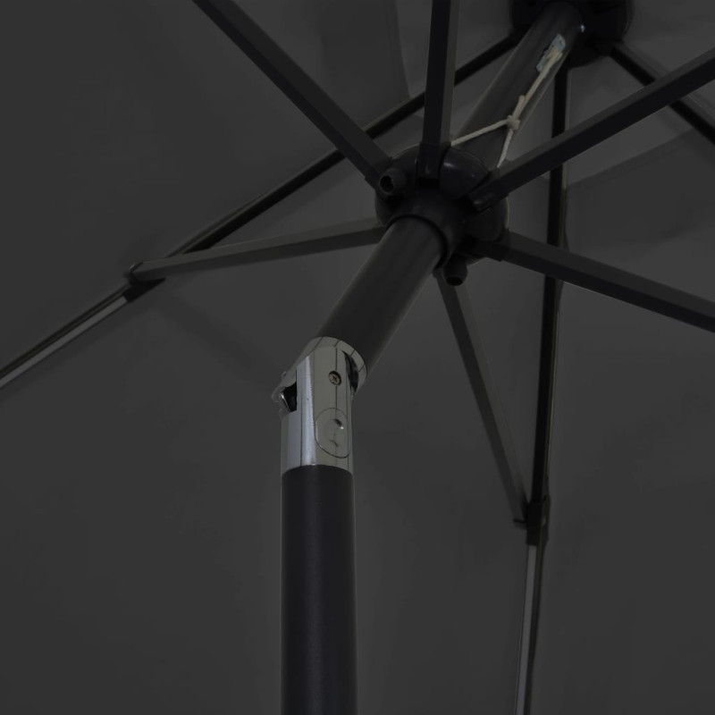 Parasol ogrodowy z LED i aluminiowym słupkiem, 300 cm, antracyt