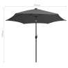 Parasol ogrodowy z LED i aluminiowym słupkiem, 300 cm, antracyt