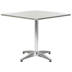 Stolik ogrodowy, srebrny, 80x80x70 cm, aluminiowy
