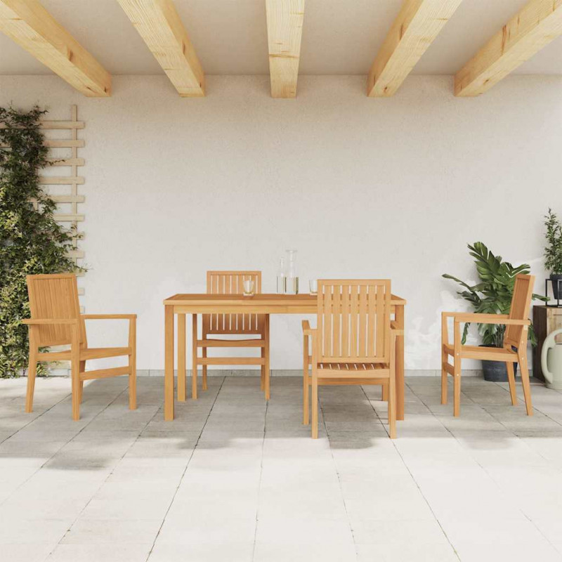 5-częściowy zestaw mebli ogrodowych, lite drewno tekowe