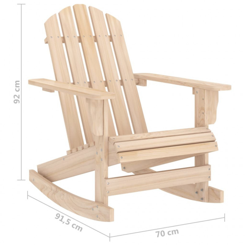 Ogrodowy fotel bujany Adirondack, lite drewno jodłowe