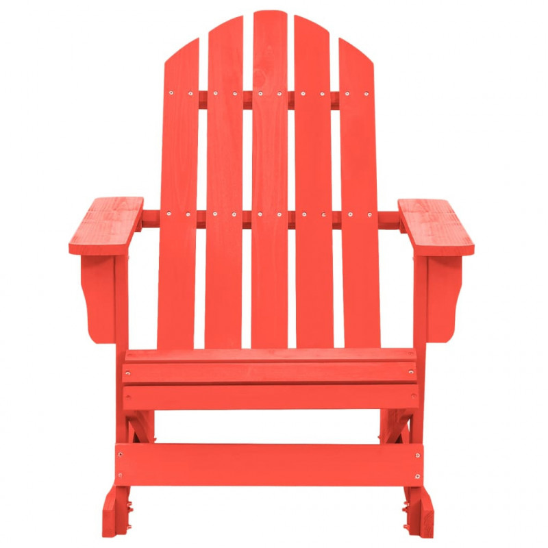 Ogrodowy fotel bujany Adirondack, lite drewno jodłowe, czerwone
