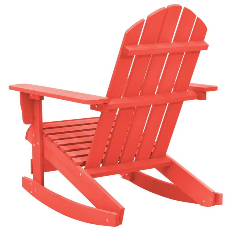 Ogrodowy fotel bujany Adirondack, lite drewno jodłowe, czerwone