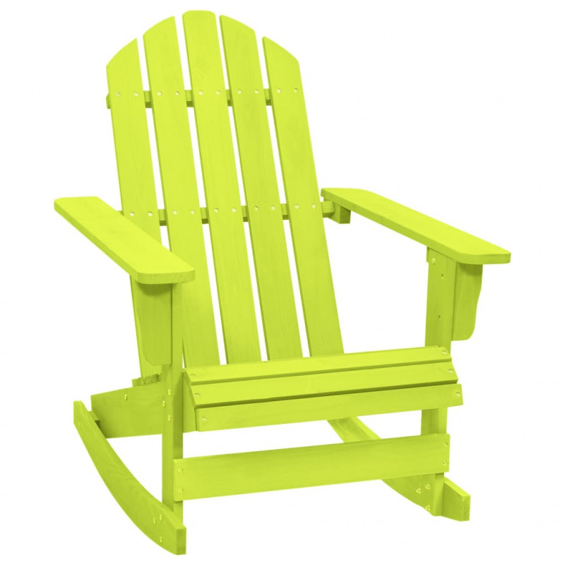 Ogrodowy fotel bujany Adirondack, lite drewno jodłowe, zielone
