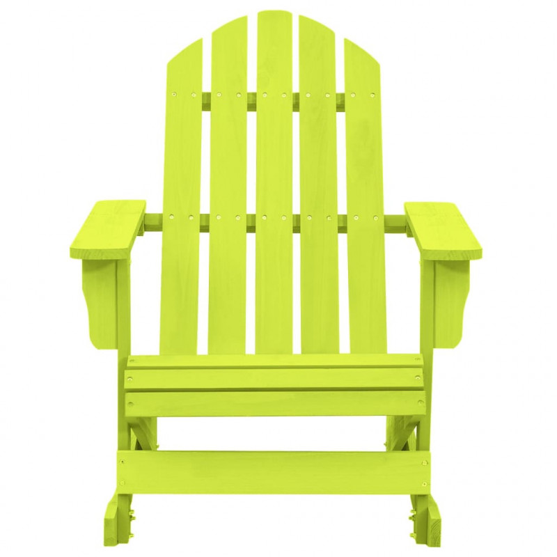 Ogrodowy fotel bujany Adirondack, lite drewno jodłowe, zielone