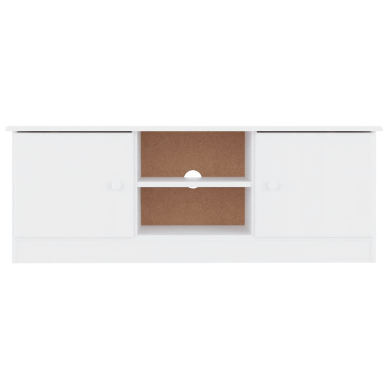 Szafka pod TV ALTA, biała, 112x35x41 cm, lite drewno sosnowe