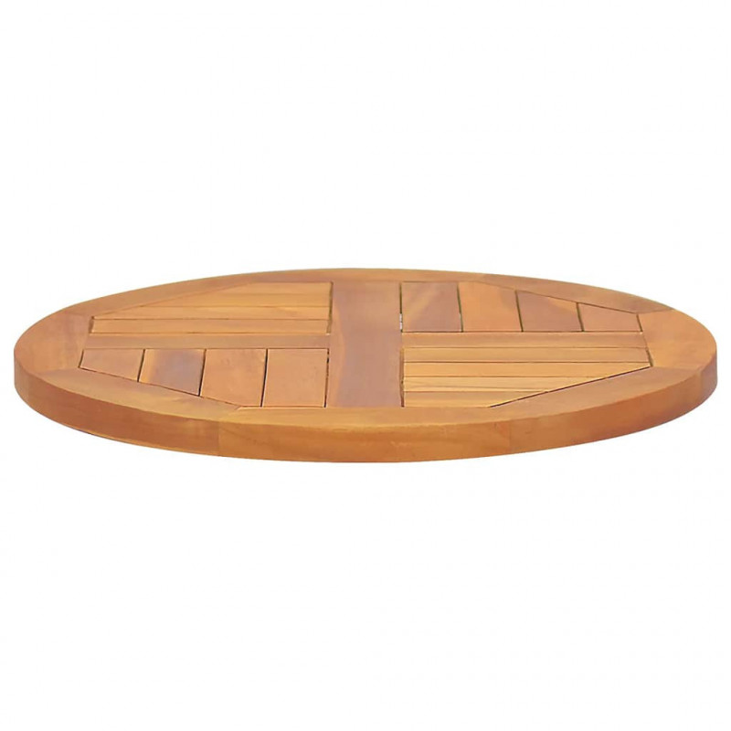 Blat stołu, lite drewno tekowe, okrągły, 2,5 cm, 50 cm