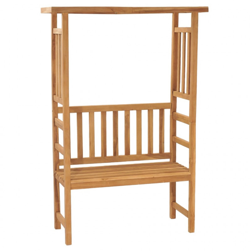 Ławka ogrodowa z pergolą, 115 cm, lite drewno tekowe
