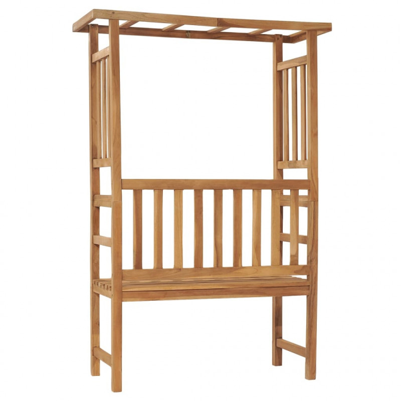 Ławka ogrodowa z pergolą, 115 cm, lite drewno tekowe