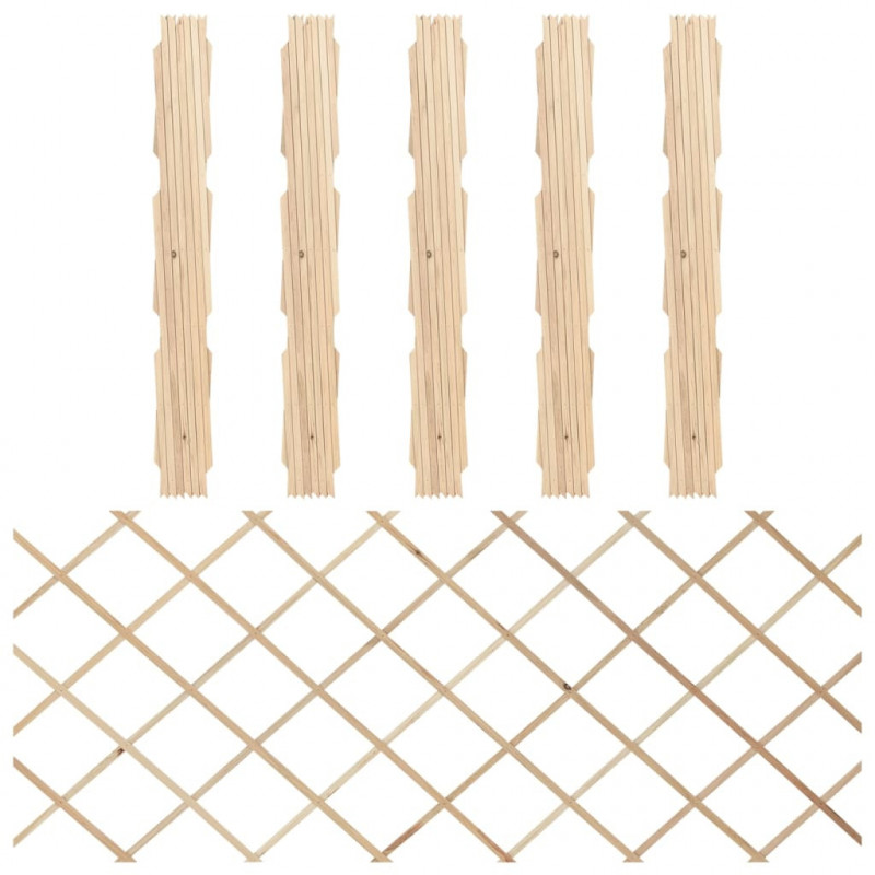 Płotki kratkowe, 5 szt., lite drewno jodłowe, 180x80 cm