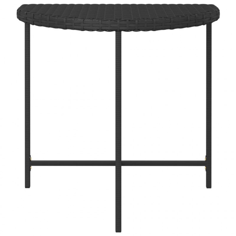 Stolik ogrodowy, czarny, 80x50x75 cm, rattan PE