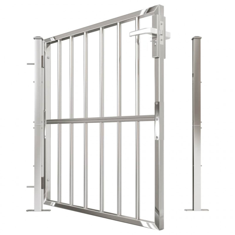Brama ogrodowa 100x95 cm Stal nierdzewna