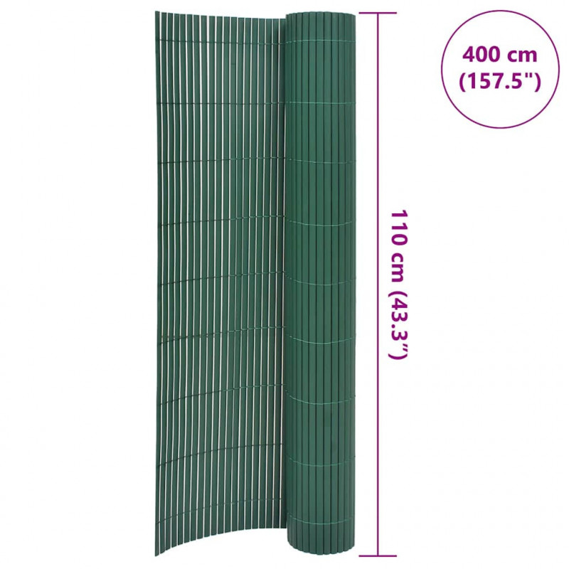 Ogrodzenie dwustronne, 110 x 400 cm, zielone