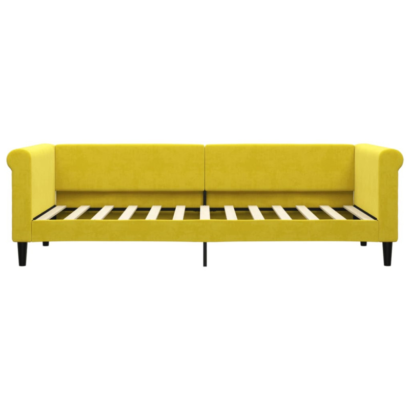 Sofa z materacem do spania, żółta, 80x200 cm, aksamit