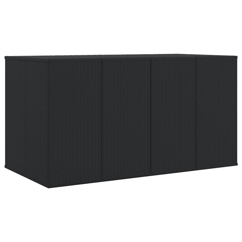 Skrzynia na poduszki ogrodowe, rattan PE, 194x100x103cm, czarna