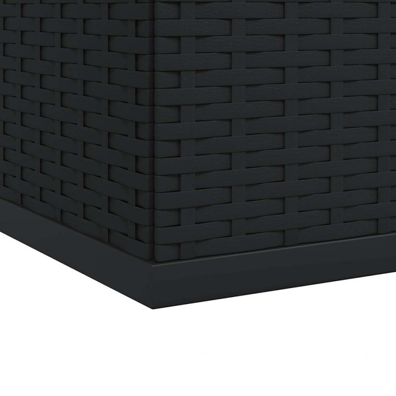 Skrzynia na poduszki ogrodowe, rattan PE, 194x100x103cm, czarna