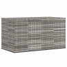 Skrzynia na poduszki ogrodowe, rattan PE, 194x100x103 cm, szara