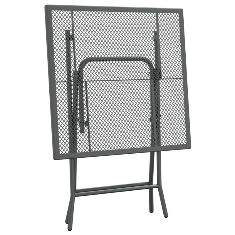 Stół ogrodowy, 60x60x72 cm, antracytowy, metalowa siatka