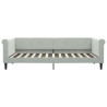 Sofa z materacem do spania, jasnoszara, 90x200 cm, aksamit