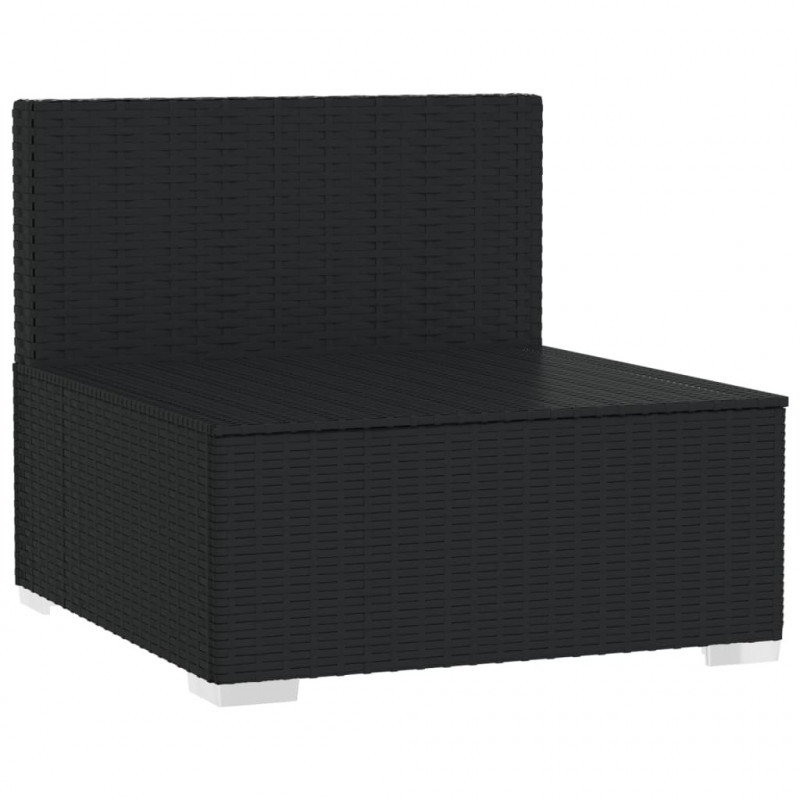 3-osobowa sofa ogrodowa z poduszkami, czarny polirattan