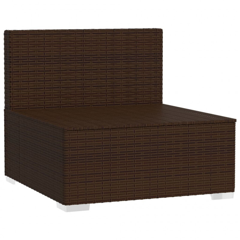 4-osobowa sofa ogrodowa z poduszkami, polirattan, brązowa