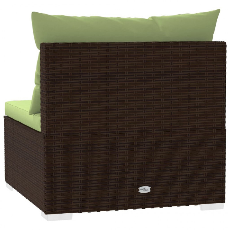 4-osobowa sofa ogrodowa z poduszkami, polirattan, brązowa
