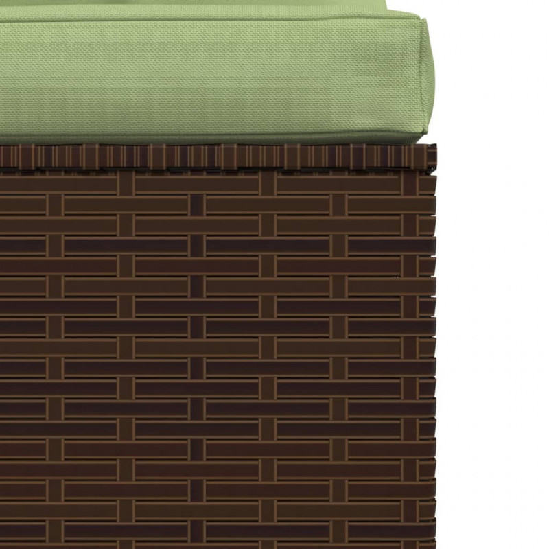 4-osobowa sofa ogrodowa z poduszkami, polirattan, brązowa