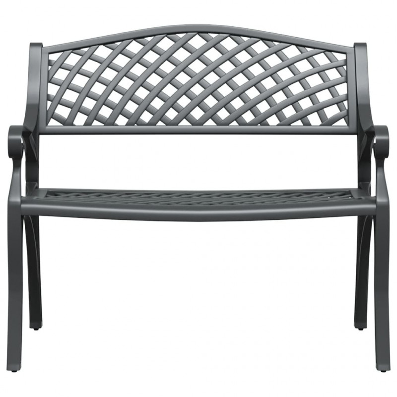 Ławka ogrodowa, 102 cm, odlew aluminium, czarna