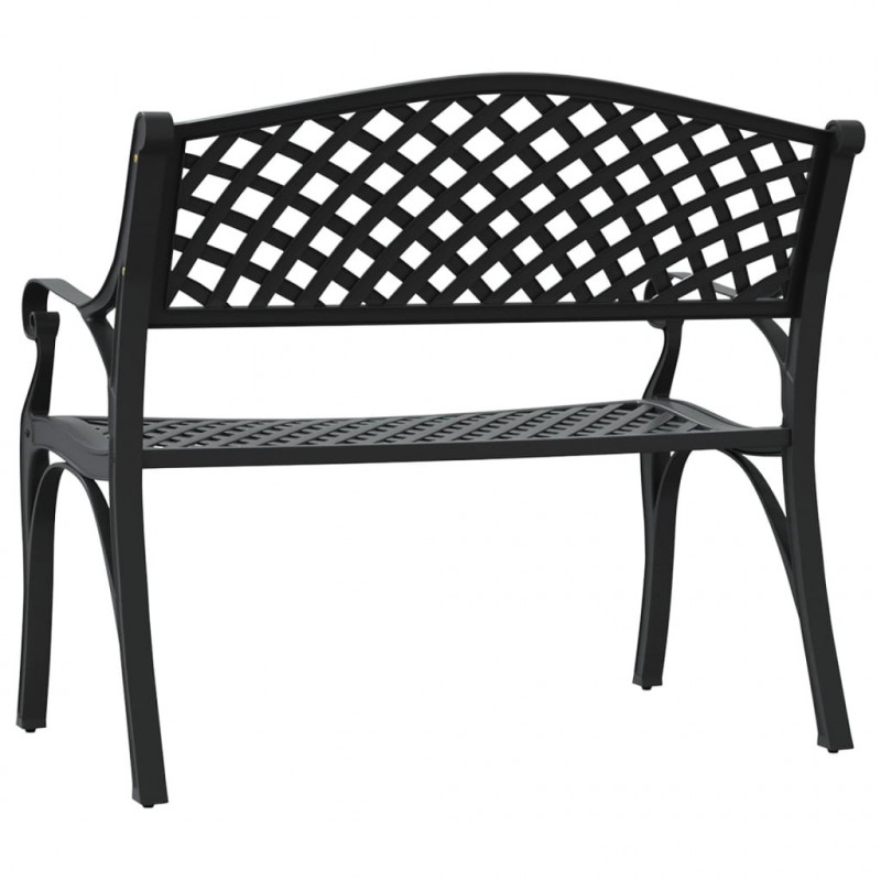 Ławka ogrodowa, 102 cm, odlew aluminium, czarna