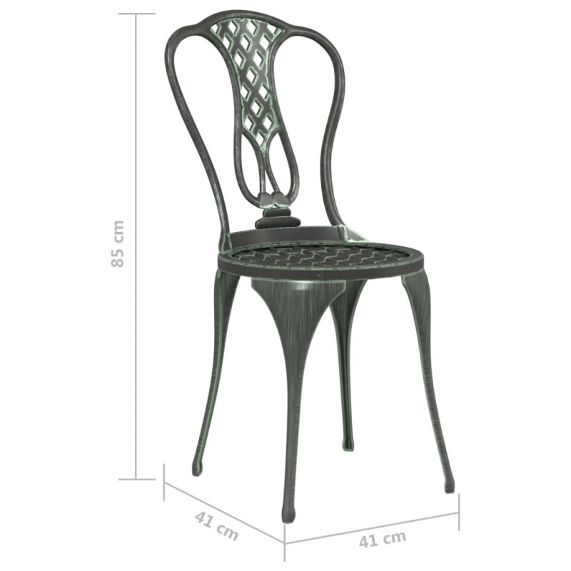 3-cz. zestaw mebli bistro ze stopu aluminium, zielony