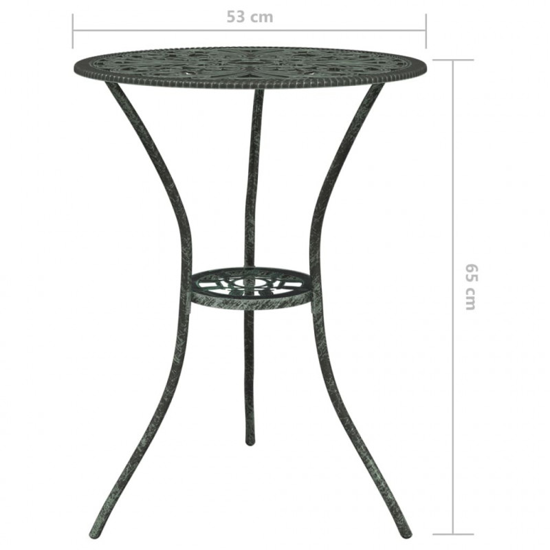 3-cz. zestaw mebli bistro ze stopu aluminium, zielony