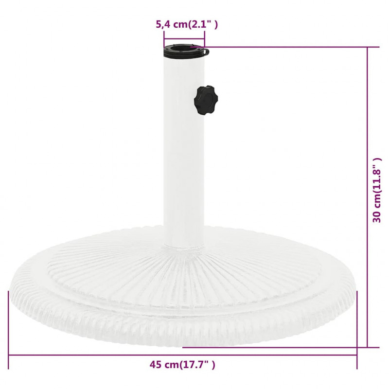 Podstawa pod parasol, biała, 45x45x30 cm, żeliwo
